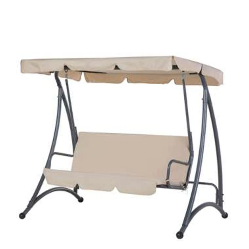 Beliani Schommelbank TEMPLE - Beige Polyester 1 Beliani Schommelbank TEMPLE - Beige Polyester