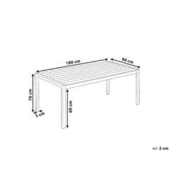 Beliani Tuintafel VERNIO - Zwart Kunsthout, Aluminium -Tuinmeubelwinkel 13563e47b7b04b529099239fc05d0b49