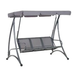 Tuinmeubelwinkel 42 Beliani Schommelbank BOGART - Grijs Polyester