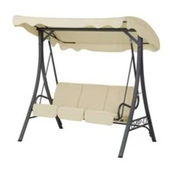 Tuinmeubelwinkel 38 Beliani Schommelbank GARBO - Beige Polyester