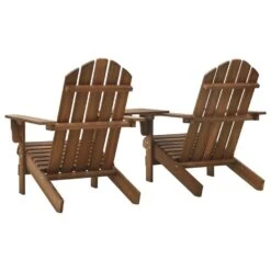 VidaXL Tuinstoelen Adirondack Met Tafeltje Massief Vurenhout Bruin -Tuinmeubelwinkel 16e5af812cf54616b453b4fb0a9a7174