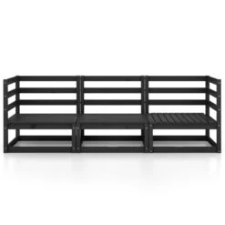 VidaXL Tuinbank 3-zits Massief Grenenhout Zwart -Tuinmeubelwinkel 2655acd44e8c4c439b68eaa42eaf3fe8