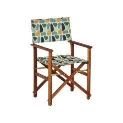 Beliani Tuinstoel CINE - Groen Acaciahout, Polyester -Tuinmeubelwinkel 2a6a41a9229c497c91748fe808579318