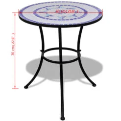 VidaXL Bistrotafel 60 Cm Mozaïek Blauw En Wit -Tuinmeubelwinkel 2b27375a22b44249bf38ba86d806060b