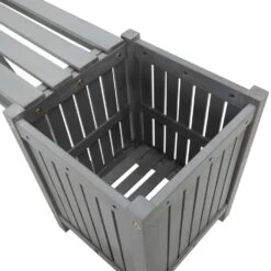 VidaXL Tuinbank Met 2 Plantenbakken 150 Cm Massief Acaciahout Grijs -Tuinmeubelwinkel 36964584607f4916a94c82b7d5b1a1ff