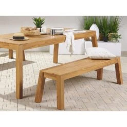 Beliani Tuinbank LIVORNO - Lichte Houtkleur Acaciahout -Tuinmeubelwinkel 4555344307ae428996bda08c685031e3