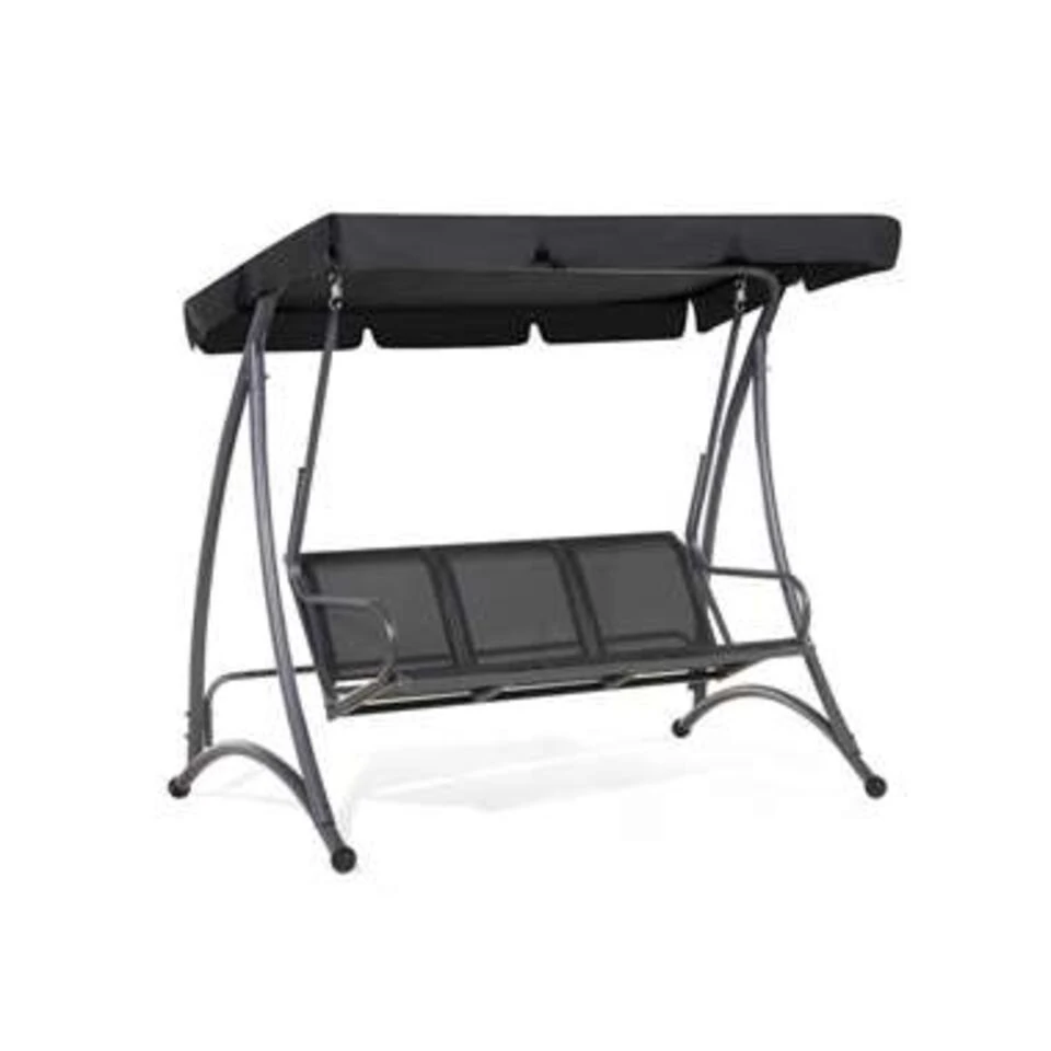 Beliani Schommelbank BOGART - Zwart Mesh 4 Beliani Schommelbank BOGART - Zwart Mesh - Afbeelding 4