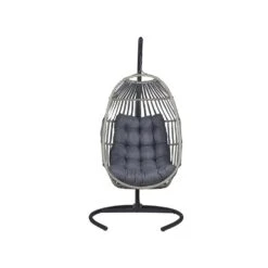 Beliani Hangstoel SESIA - Grijs Polyester, Pe Rotan -Tuinmeubelwinkel 4ec4e740c85e4b768d5972423f26bdbc