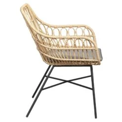 Le Sud Loungestoel Grimaud - Zwart/naturel - 82x70x67 Cm -Tuinmeubelwinkel 50105173 8000