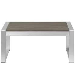 Beliani Salontafel SALERNO - Grijs Aluminium -Tuinmeubelwinkel 63cf8106a9114e31be8a2e0eabed1298