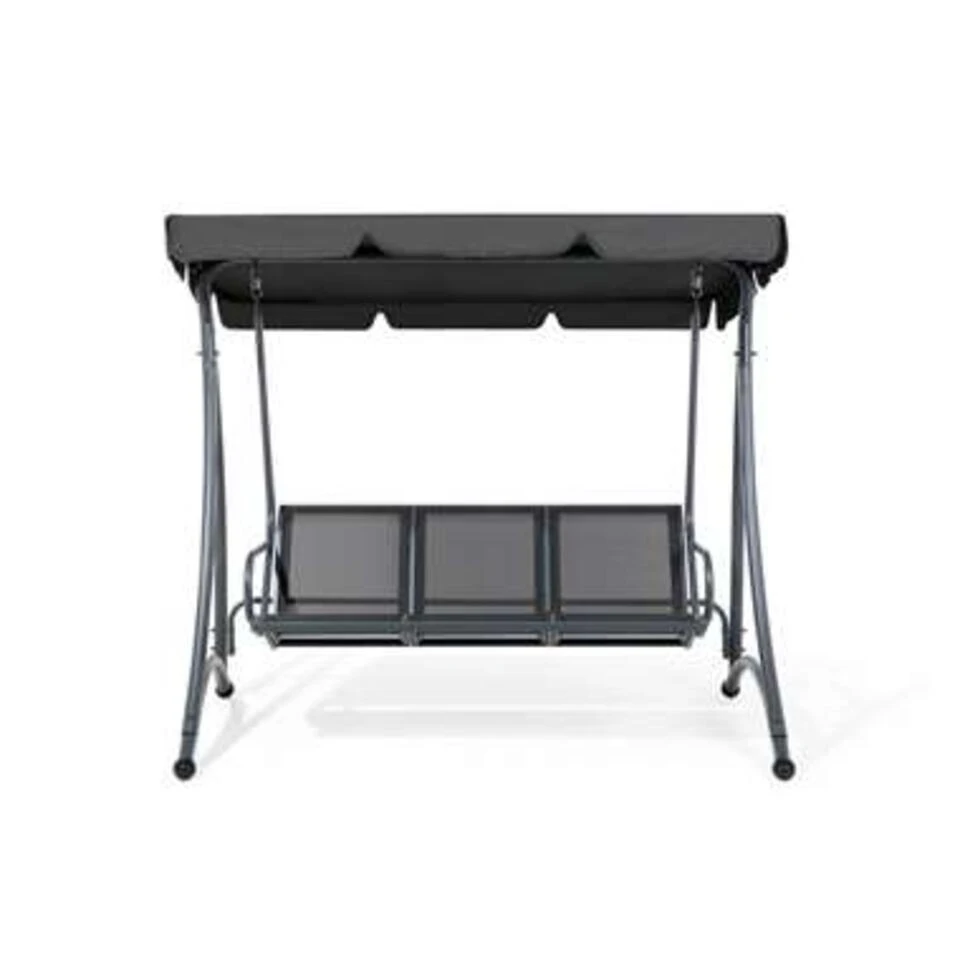 Beliani Schommelbank BOGART - Zwart Mesh 3 Beliani Schommelbank BOGART - Zwart Mesh - Afbeelding 3