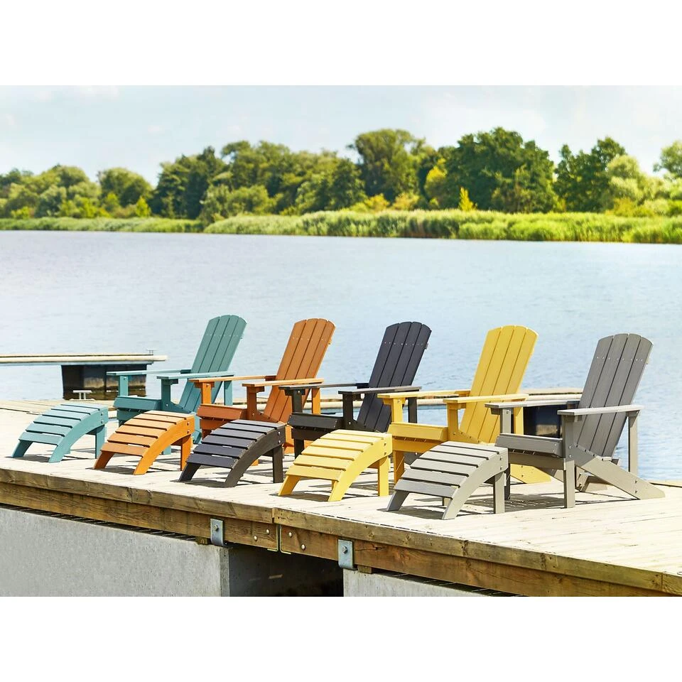 Beliani Tuinstoel ADIRONDACK - Blauw Kunsthout 2 Beliani Tuinstoel ADIRONDACK - Blauw Kunsthout - Afbeelding 2