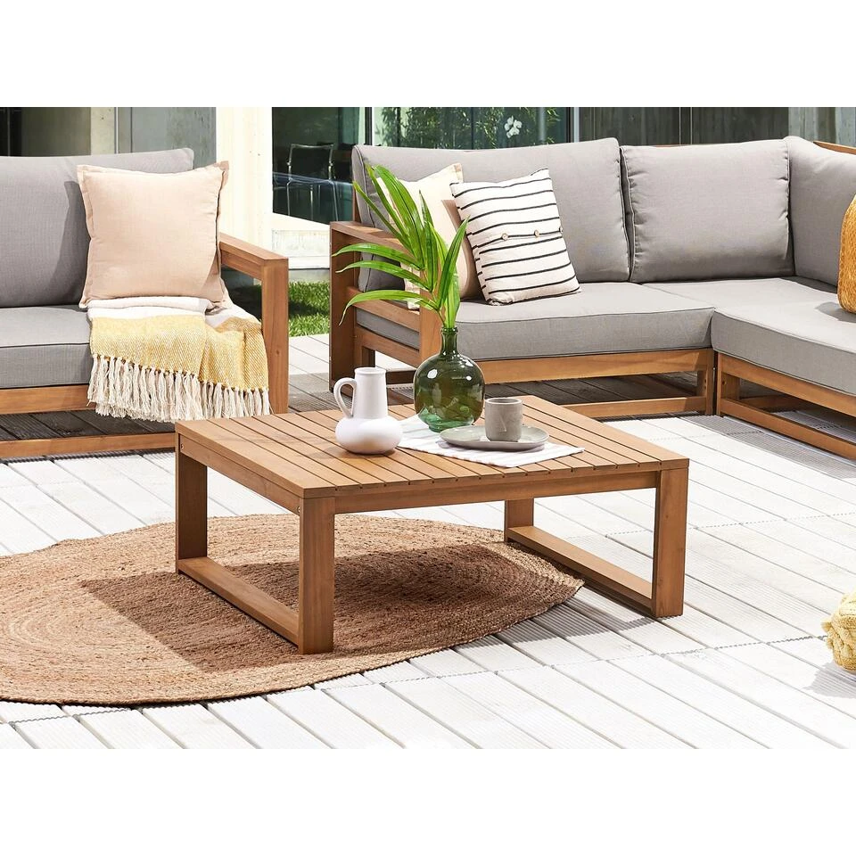 Beliani Tuintafel TIMOR - Lichte Houtkleur Acaciahout 2 Beliani Tuintafel TIMOR - Lichte Houtkleur Acaciahout - Afbeelding 2