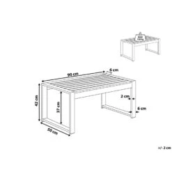 Beliani Salontafel SALERNO - Grijs Aluminium -Tuinmeubelwinkel 8a90de6000a44d92b771aaf2b9ab7dff