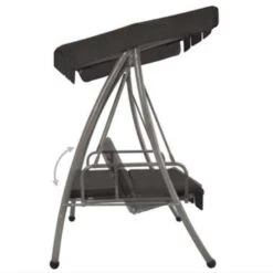 VidaXL Schommelbank Voor Buiten Met Dak 192x118x175 Cm Staal Antraciet -Tuinmeubelwinkel 94e650293957478b8fb3977f73fd6ddf