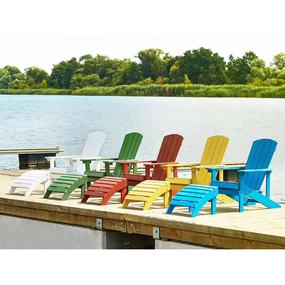 Beliani Voetenbankje ADIRONDACK - Rood Kunsthout 2 Beliani Voetenbankje ADIRONDACK - Rood Kunsthout - Afbeelding 2