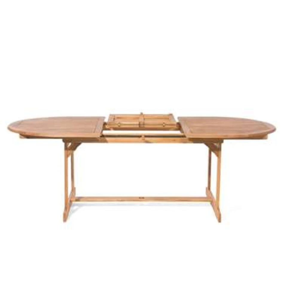 Beliani Verlengbare Tafel MAUI - Lichte Houtkleur Acaciahout 4 Beliani Verlengbare Tafel MAUI - Lichte Houtkleur Acaciahout - Afbeelding 4
