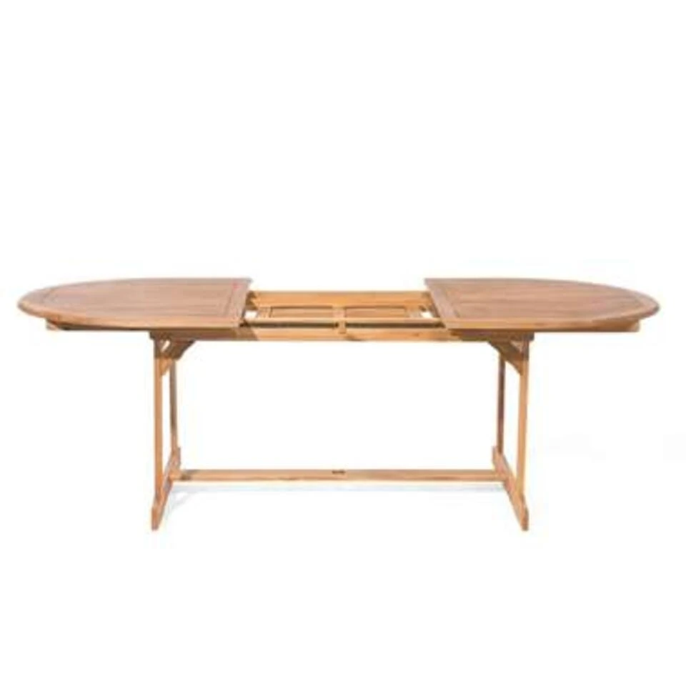 Beliani Verlengbare Tafel MAUI - Lichte Houtkleur Acaciahout 3 Beliani Verlengbare Tafel MAUI - Lichte Houtkleur Acaciahout - Afbeelding 3