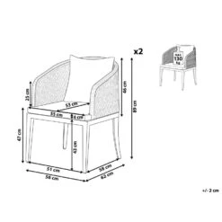 Beliani Tuinstoel LIPARI - Grijs Aluminium -Tuinmeubelwinkel c65e447165f348f59f0906a5a3be9e6e