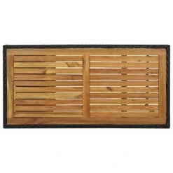 VidaXL Bartafel Met Opbergrek 120x60x110 Cm Poly Rattan Zwart -Tuinmeubelwinkel c75b76b7237c4d50ab63797b332458d9