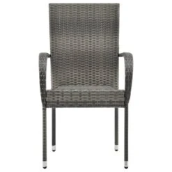 VidaXL Tuinstoelen Stapelbaar 2 St Poly Rattan Grijs 6 VidaXL Tuinstoelen Stapelbaar 2 St Poly Rattan Grijs -Tuinmeubelwinkel cc3b80c68cf44e8595d2e350da879f96