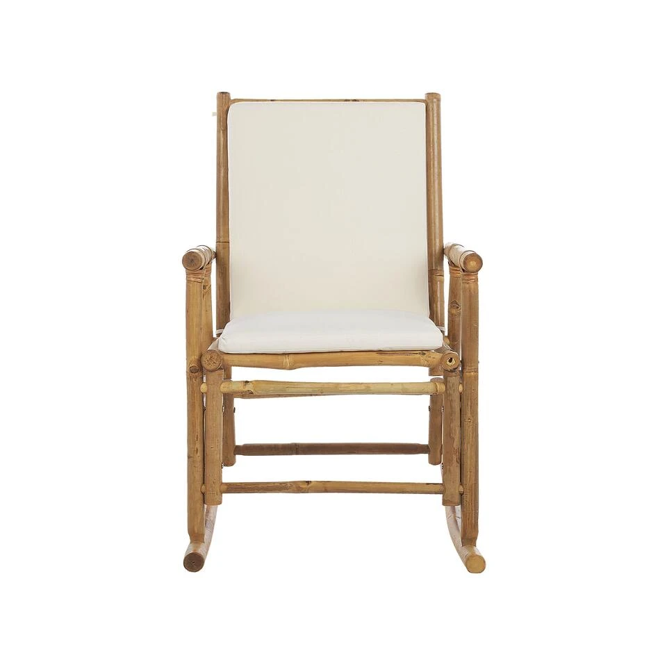 Beliani Schommelstoel FRIGOLE - Lichte Houtkleur Bamboehout 4 Beliani Schommelstoel FRIGOLE - Lichte Houtkleur Bamboehout - Afbeelding 4