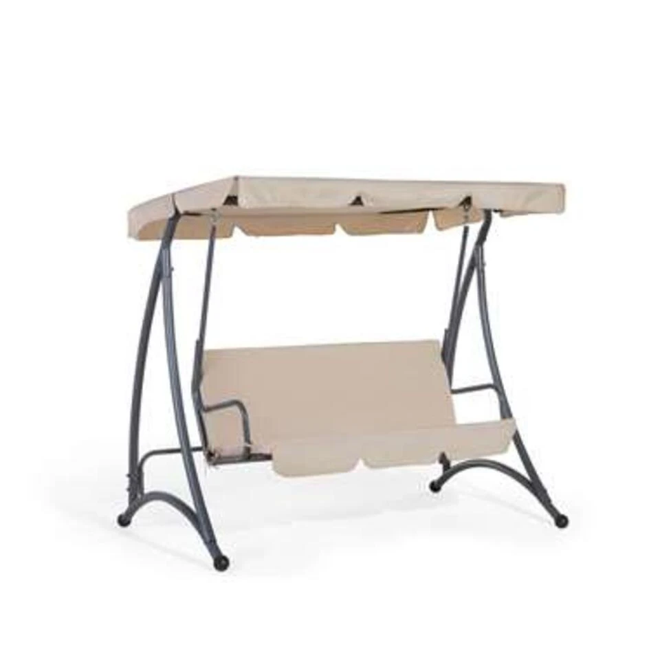 Beliani Schommelbank TEMPLE - Beige Polyester 4 Beliani Schommelbank TEMPLE - Beige Polyester - Afbeelding 4