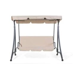 Beliani Schommelbank TEMPLE - Beige Polyester 6 Beliani Schommelbank TEMPLE - Beige Polyester -Tuinmeubelwinkel d47c907e1f6649428ea59280b68c1df0