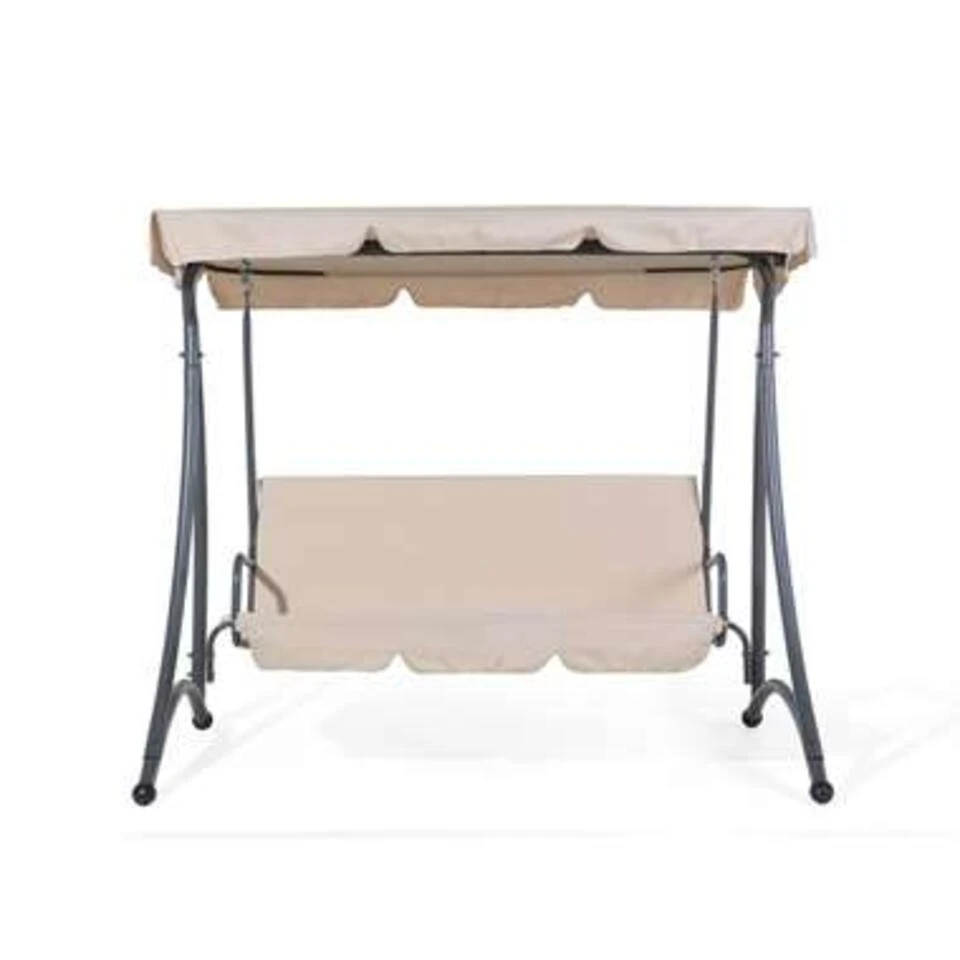 Beliani Schommelbank TEMPLE - Beige Polyester 3 Beliani Schommelbank TEMPLE - Beige Polyester - Afbeelding 3