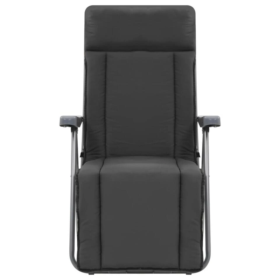 VidaXL Tuinstoelen Met Kussen Inklapbaar 2 St Grijs 3 VidaXL Tuinstoelen Met Kussen Inklapbaar 2 St Grijs - Afbeelding 3