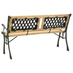 VidaXL Tuinbank 122 Cm Gietijzer En Massief Vurenhout Groen -Tuinmeubelwinkel d83648f53a7147409881b3212793cc1b