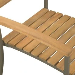 VidaXL Tuinstoelen Stapelbaar 2 St Massief Acaciahout En Staal -Tuinmeubelwinkel e38500b2acaa40f79145c359696c2d8b