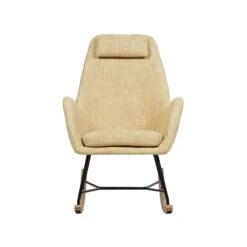 Beliani Schommelstoel ARRIE - Geel Polyester -Tuinmeubelwinkel e74ed666beaf475a822ba7d4744b25e3