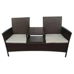 VidaXL Tuinbank 2-zits Met Tafeltje Poly Rattan Bruin 5 VidaXL Tuinbank 2-zits Met Tafeltje Poly Rattan Bruin -Tuinmeubelwinkel e979c04dd18f4d45962c3f42eaa1b0ee