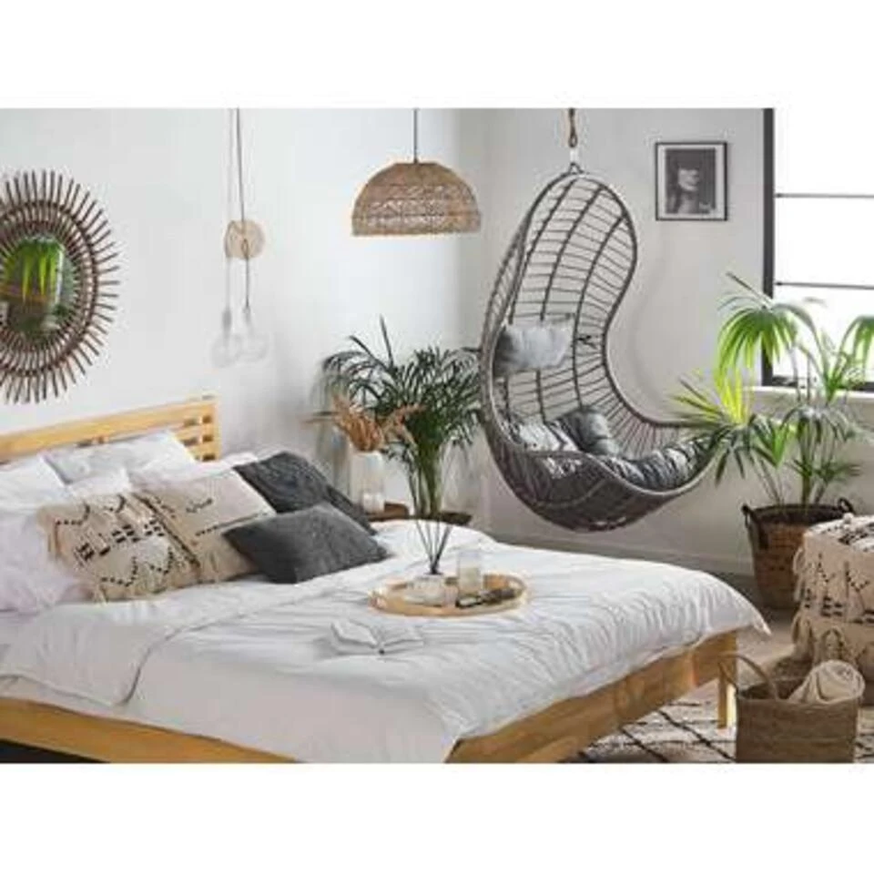 Beliani Hangstoel PINETO - Grijs Pe Rotan 3 Beliani Hangstoel PINETO - Grijs Pe Rotan - Afbeelding 3