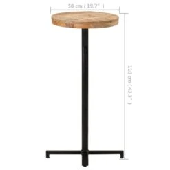 VidaXL Bartafel Rond Ø50x110 Cm Ruw Mangohout -Tuinmeubelwinkel f5d323eaf65c4ea5817bf02097e02766