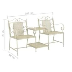 VidaXL Tuinbank 2-zits 161 Cm Staal Wit 7 VidaXL Tuinbank 2-zits 161 Cm Staal Wit -Tuinmeubelwinkel fc43b3a0e8da4a69bea931ae59777a30